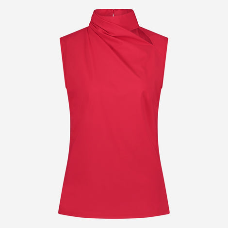 Naomi stretch technical jersey top | Red