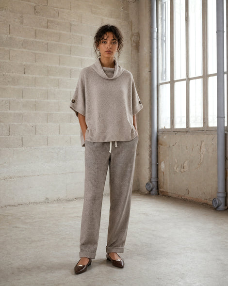 Sandra check barrel pants | Multi