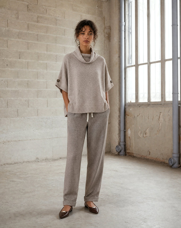 Sandra check barrel pants | Multi