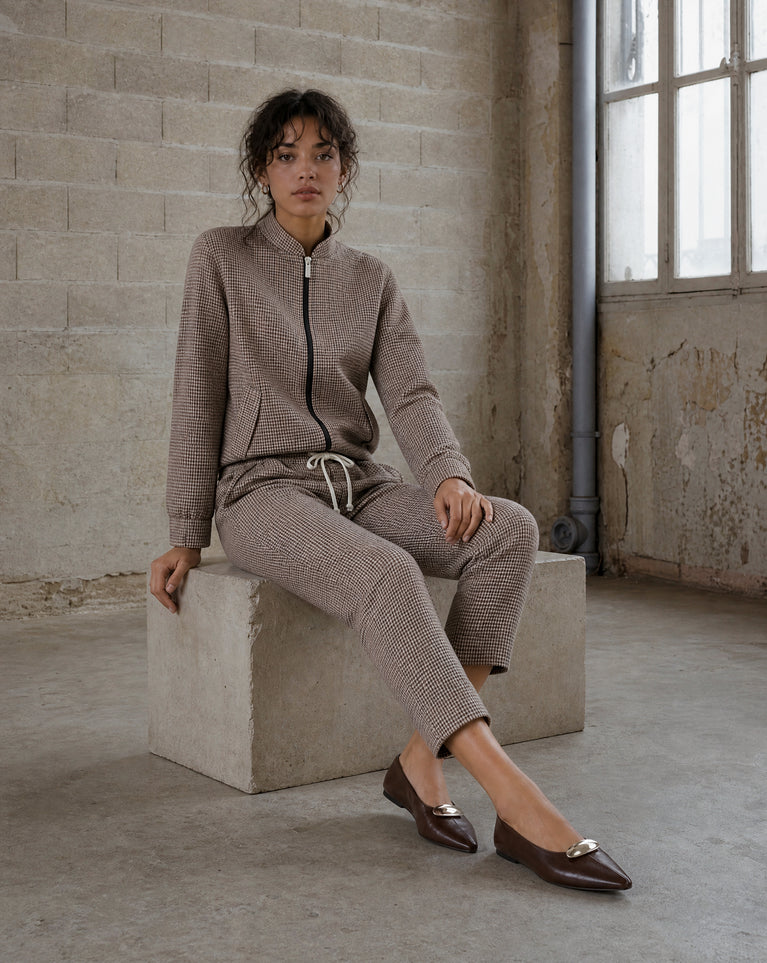 Sandra check barrel pants | Multi