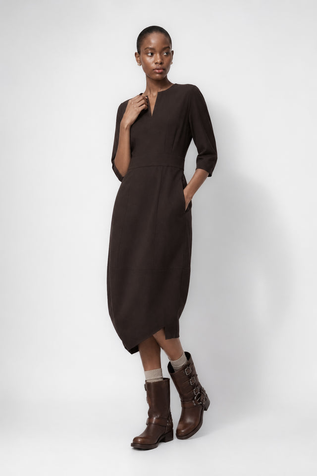 Sasha dress Sensitive tech fabric Sasha dress Sensitive tech fabric | Chocolate