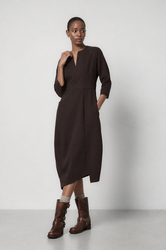 Sasha dress Sensitive tech fabric Sasha dress Sensitive tech fabric | Chocolate