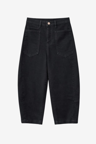 Slouchy black barel jeans | Black