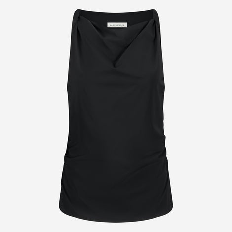 Marika stretch technical jersey top | Black
