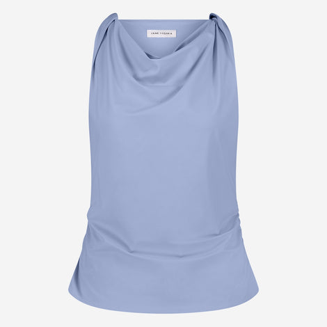 Marika stretch technical jersey top | Mid Blue