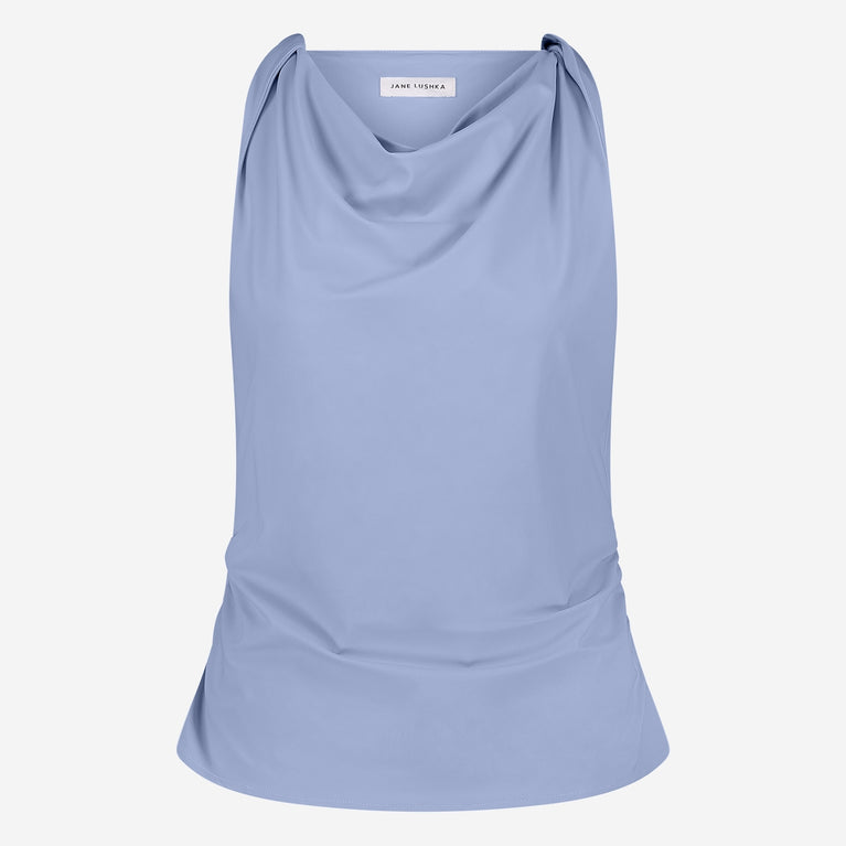 Marika stretch technical jersey top | Mid Blue