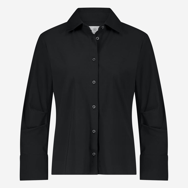 Iva stretch technical jersey blouse | Black