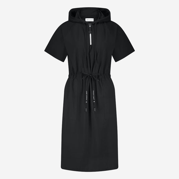 Evi stretch technical jersey dress | Black