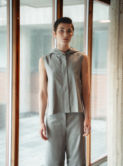 Lassy viscose pants | Light grey