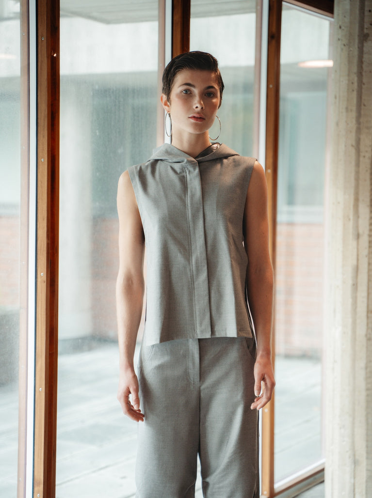 Lassy viscose pants | Light grey