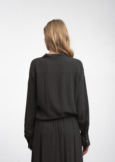 Camilla light flannel blouse | Dark Grey