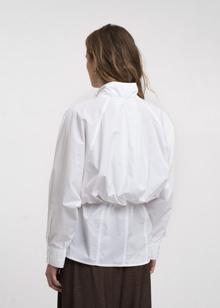 Bree cotton poplin blouse | White