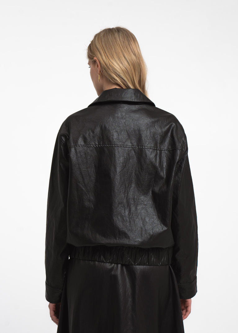 Pola eco leather bomber jacket | Black