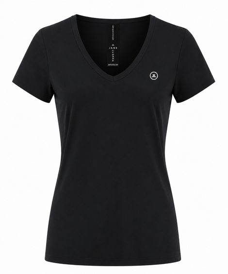 T shirt V Neck Easy Wear Organic Cotton | Black