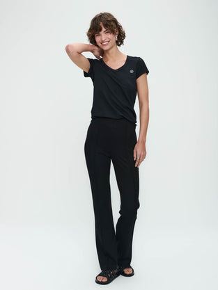 T shirt V Neck Easy Wear Organic Cotton | Black