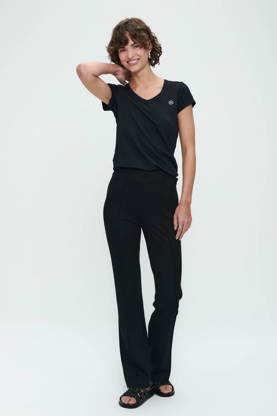 T shirt V Neck Easy Wear Organic Cotton | Black