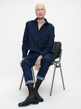 Kerry denim blouse | Blue denim