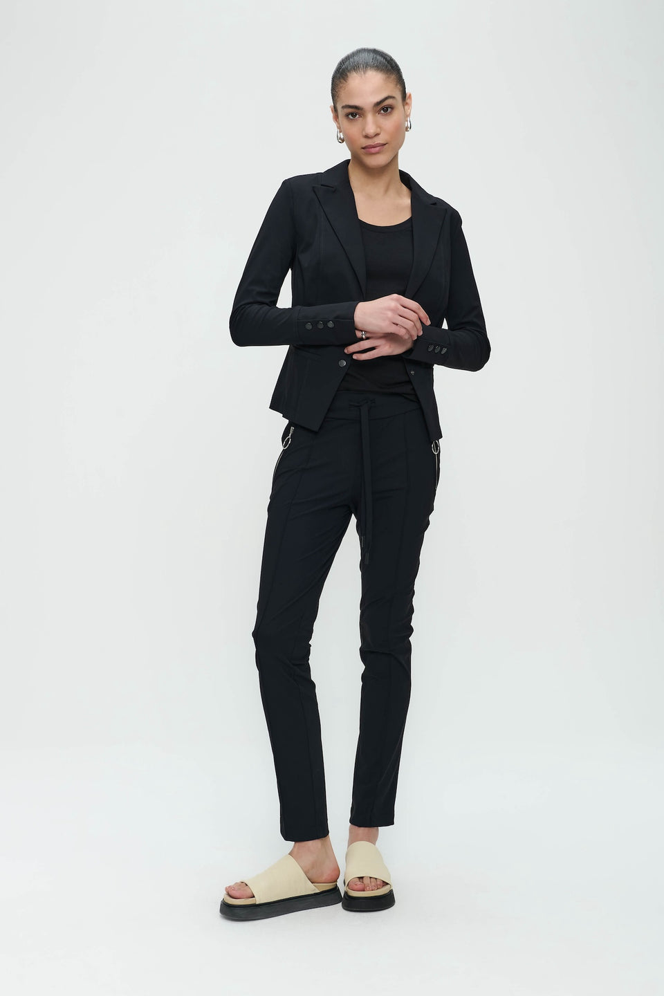 Pants Emma-straight leg fit Technical Jersey | Black