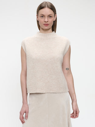 Alpaca Vest H24179 | Ecru