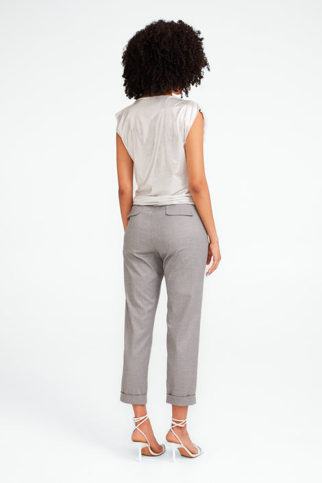 GaryZ shiny line viscose pants | Grey