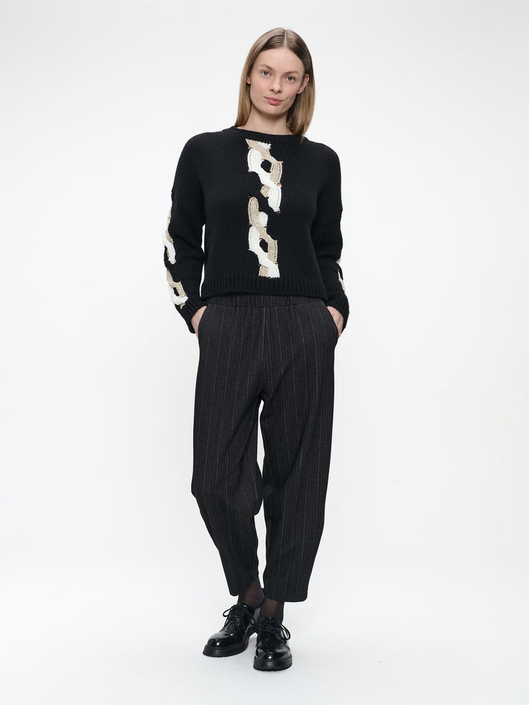 Bortolo viscose elastane pants | Black