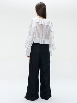 Takara linen mix pants | Black