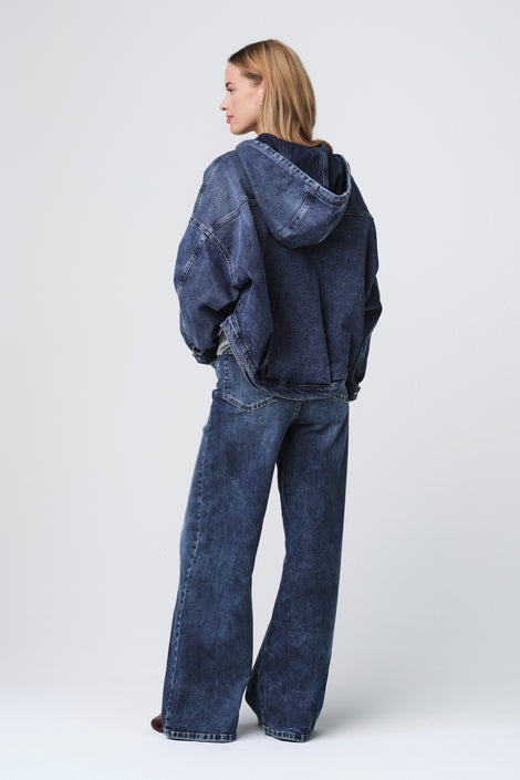 Nevada hood denim jacket | Summer Blue