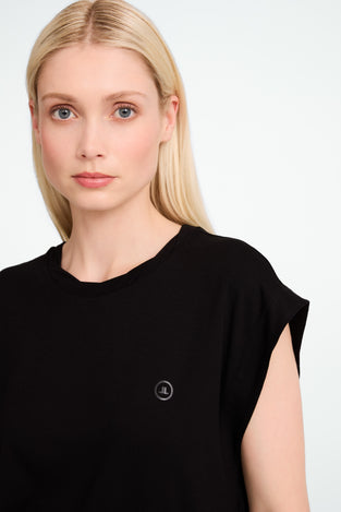 Maria strech viscose logo top | Black