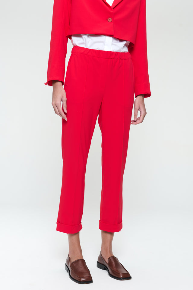 IrenaN structure technical jersey pants | Red