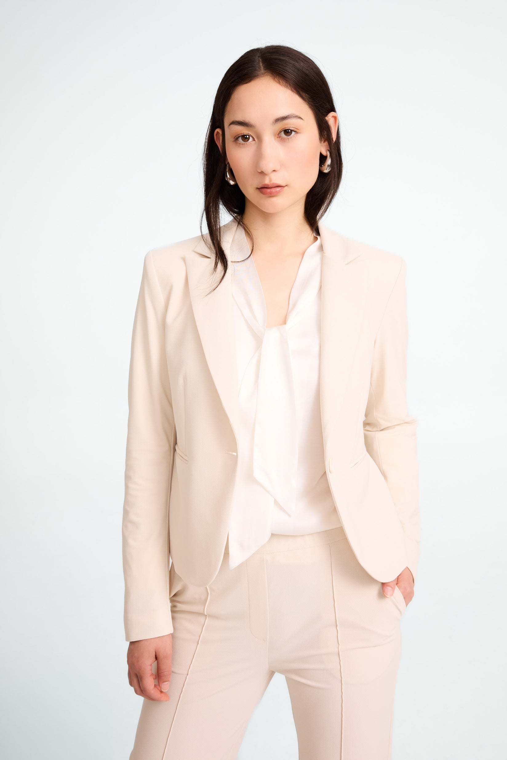 Elvira blazer structure technical jersey | Light Sand