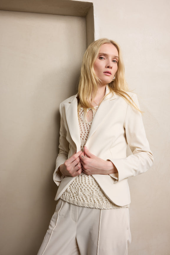 Elvira blazer structure technical jersey | Light Sand