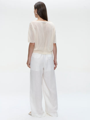 Fine Viscose Top 26011 | Ecru