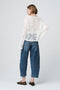 Sequined hole pullover E25053 | Ecru