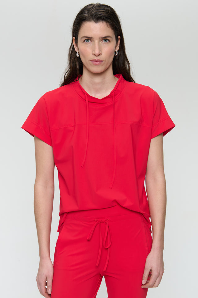 Lucca strech technical jersey top | Red