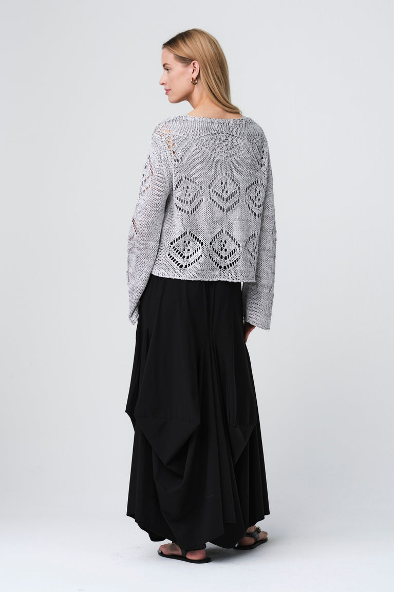 Sequined hole pullover E25053 | Light Grey