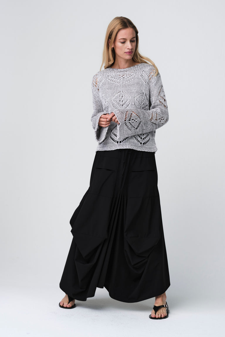 Sequined hole pullover E25053 | Light Grey
