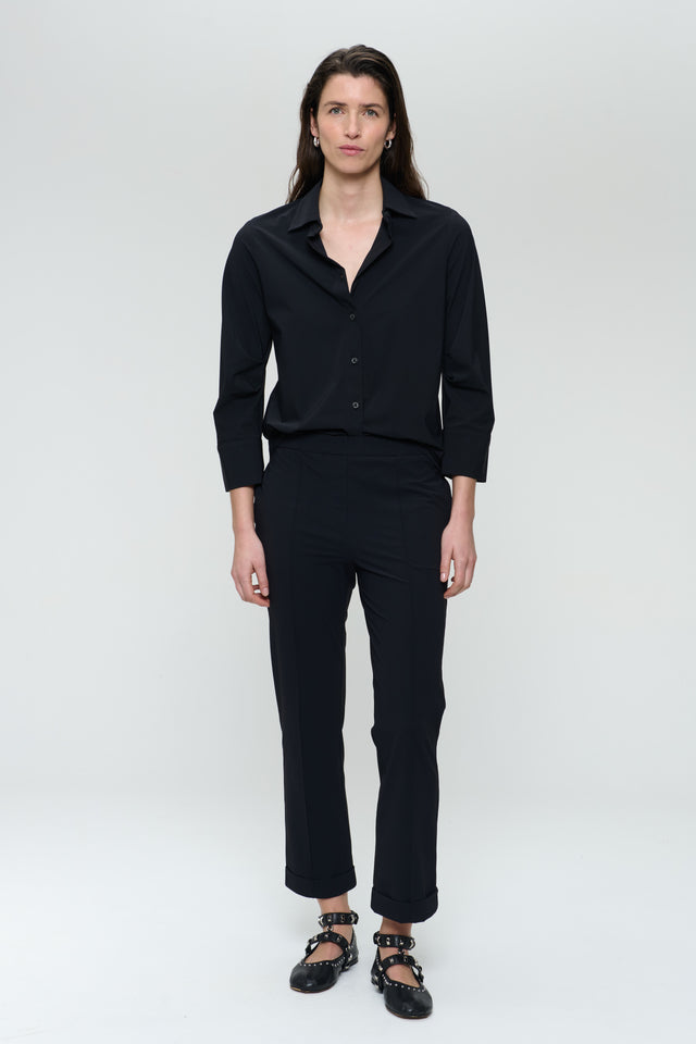 Iva strech technical jersey blouse | Black