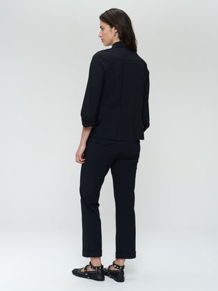 Iva strech technical jersey blouse | Black