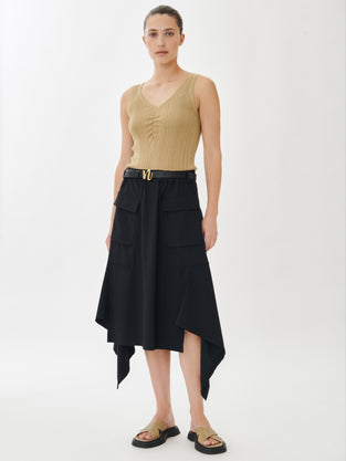 Yanna Skirt Technical Jersey | Black