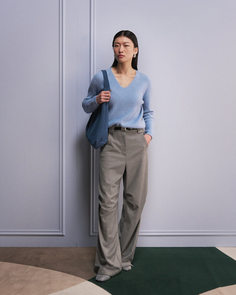 Pullover shiny viscose NB2470 | Light Blue