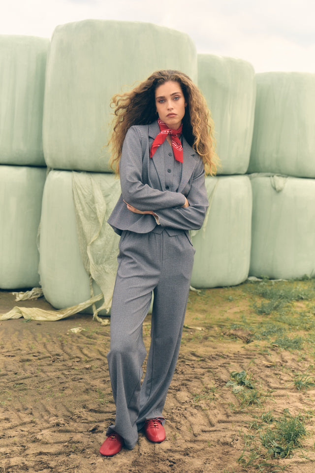 Теssa back knitted vest | Grey