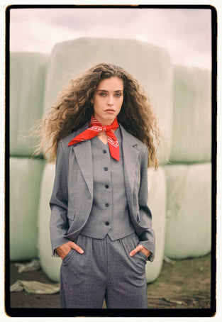 Eleni viscose basic blazer | Grey