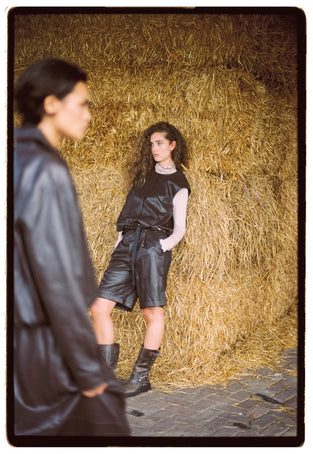 Elle eco leather skirt | Dark Brown
