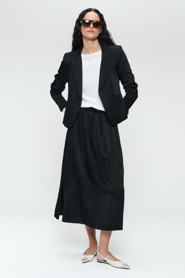 Elvira rayon viscose blazer | Black