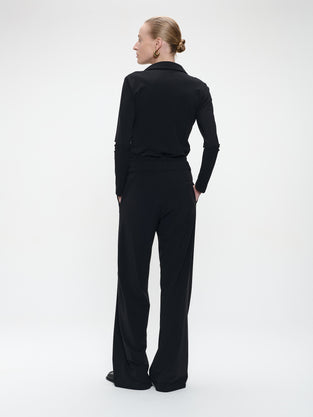 Kikkie blouse brush tech jersey | Black
