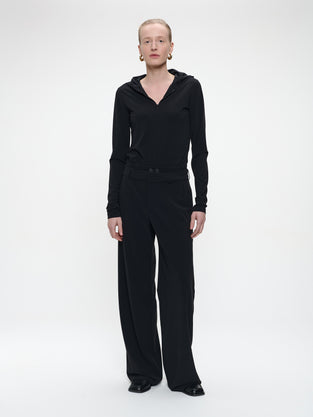 Melissa top brush tech jersey | Black