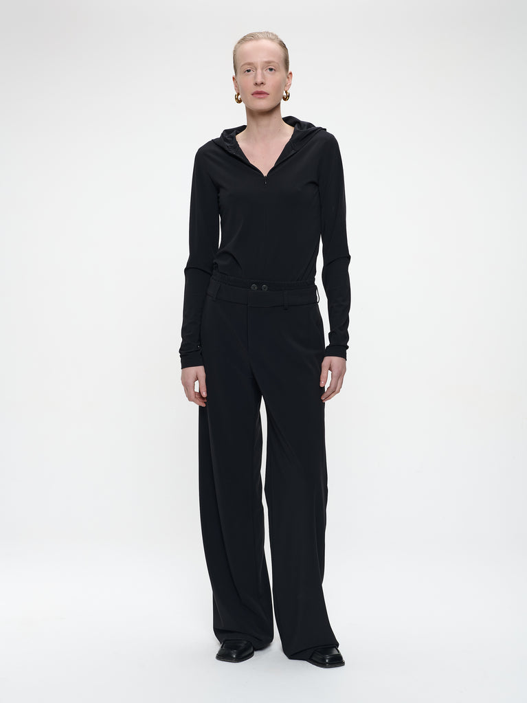 Melissa top brush tech jersey | Black