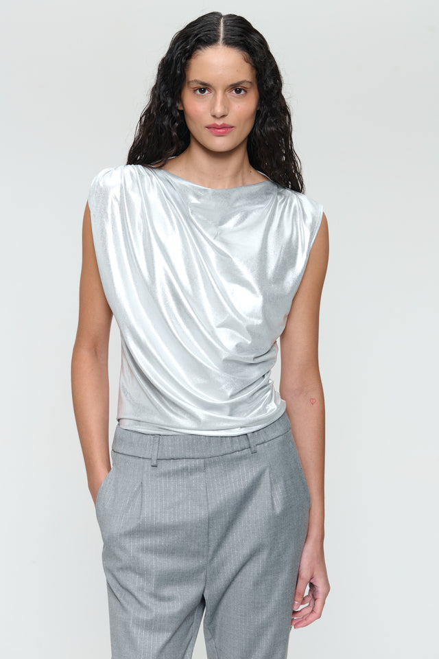 Nelly silver shine foil top | Silver