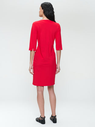 Martinas strech technical jersey dress | Red