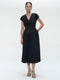 Poplin long dress 2945 | Black